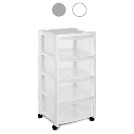 Cómoda de 4 cajones 40x40 h 80 Plata Stefanpl