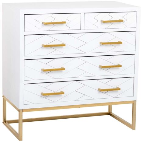 Cómoda de 4 cajones madera y metal 80x39.5x81h cm