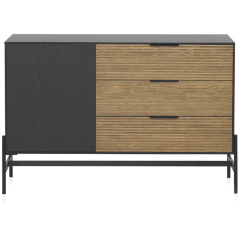 Cómoda de 6 cajones de madera de acacia natural