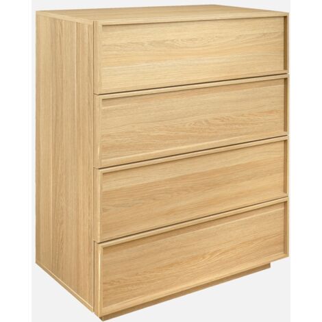 Cómoda de almacenamiento con efecto madera, 4 cajones