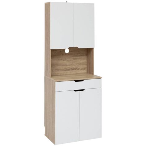 Cómoda de cocina blanca y madera de 4 puertas - 5five