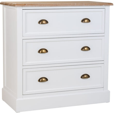 Cómoda de madera blanca 80x40x80