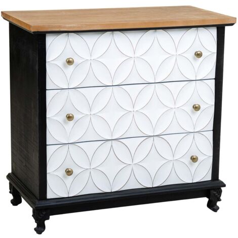 Comoda de madera con 3 cajones 74x38x72