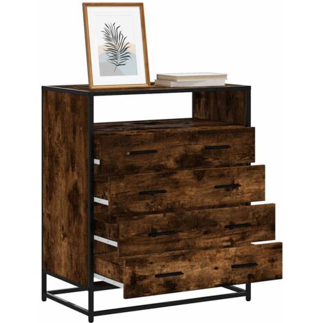 Cómoda de madera contrachapada roble ahumado 70x41x83,5 cm vidaXL