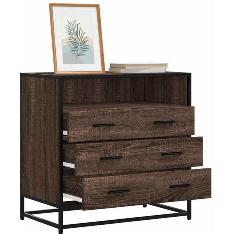 Cómoda de madera contrachapada roble marrón 70x41x70 cm vidaXL