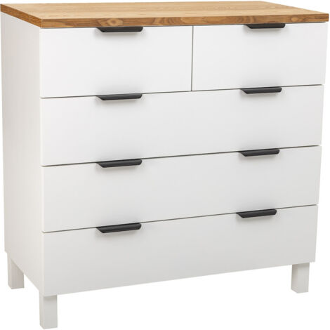 Comoda de madera de 5 cajones 80x40x80,5h cm
