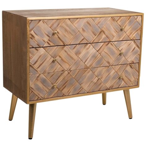 Cómoda de madera marrón 73x36x65