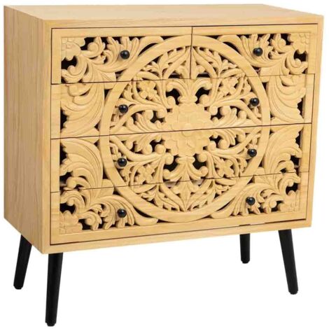 Comoda de madera marron 80x39.5x81