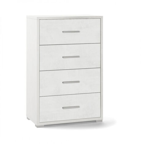 Cómoda de oficina con cuatro cajones Blanco Óxido 51x41x h110 cm