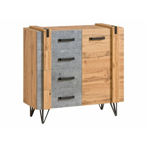 Cómoda Domdele 105 , Con cajones y puertas, Número de cajones: 4, 97x90x42cm