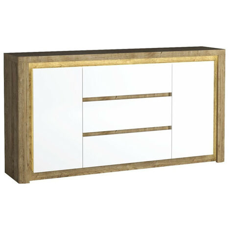 Cómoda Etrmona 107 , Con cajones y puertas, Número de cajones: 3, 98x184x41cm, LED