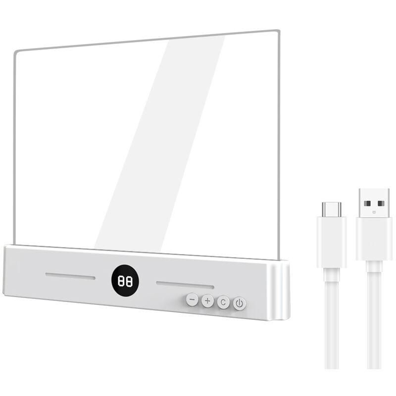 Comoda lampada da lettura per gli occhi, lampada da lettura a LED trasparente ricaricabile per tablet, disponibile in 3 colori con timer, pannello