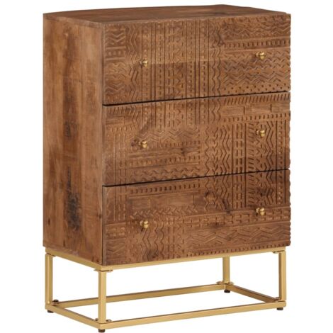Cómoda madera maciza de mango y hierro 55x30x76 cm vidaXL
