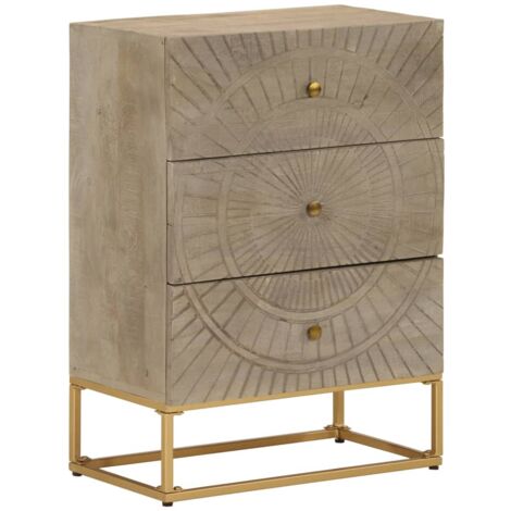 Cómoda madera maciza de mango y hierro 55x30x76 cm vidaXL