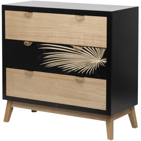 Comoda Madera Talla 3 Cajones 80X34X76 Cm