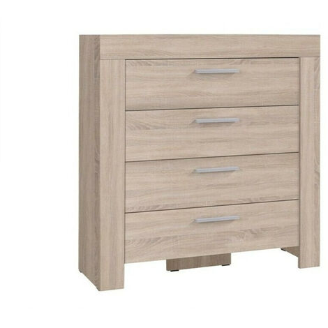 Cómoda Melfeli 106, Roble Sonoma, Con cajones, Número de cajones: 4, 106x100x42cm