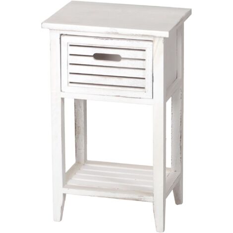 Cómoda mesa auxiliar mesa de teléfono, 57x35x27cm, aspecto shabby, vintage, blanco