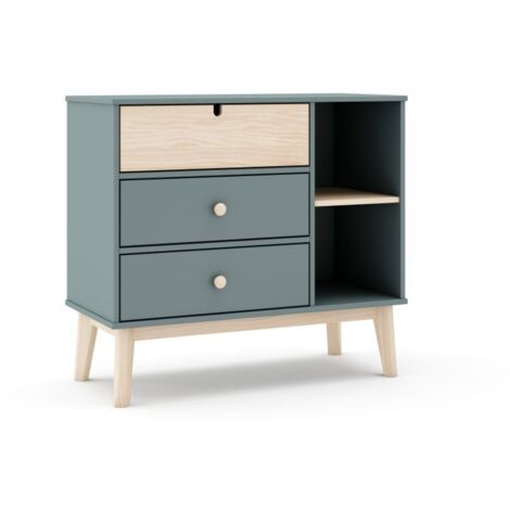 Cómoda Misty Cloud 3 cajones Verde Salvia - Oak Soft (ancho) x 81cm (alto)