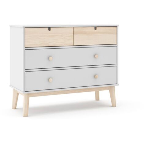 Cómoda Misty Cloud 4 cajones Blanco - Oak Soft (ancho) x 81cm (alto)