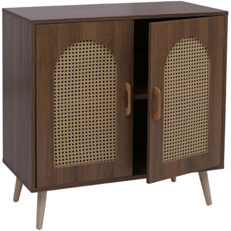 Cómoda moderna con puertas y amplios compartimentos de almacenaje 79 x 80 x 40 cm MDF marrón 040008827