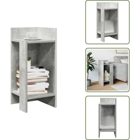 Cómoda moderna - vidaXL Mesa auxiliar con estante gris hormigón 25,5x27x60 cm - Mesa de almacenamiento