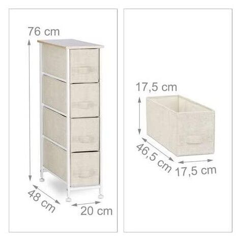Cómoda mueble de almacenaje con cajones de tela beige 130002582