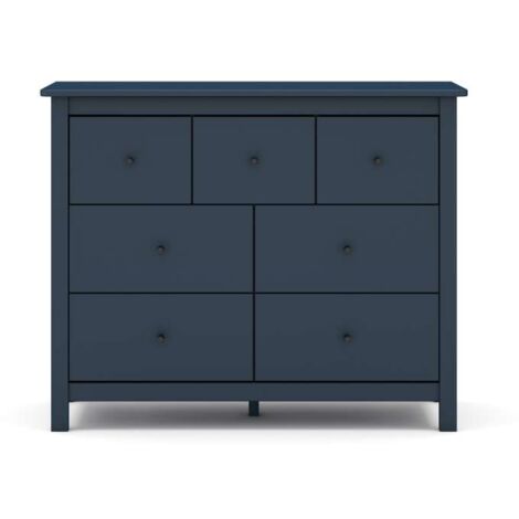 Cómoda para dormitorio modelo Miguel 4+ 3 cajones acabado azul, 110cm(ancho) 80cm(alto) 40cm(fondo).