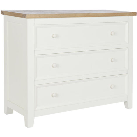 Comoda Paulownia 93,6X38X76 3Caj, Beige