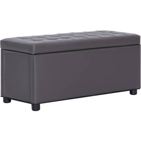Cómoda puf 87,5 cm símil piel gris 020010826