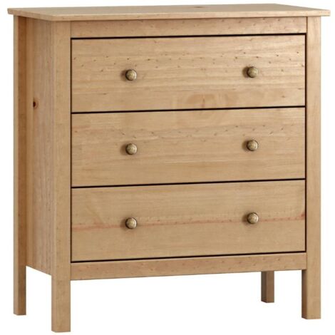Cómoda Samy Color Miel 3 Cajones Fabricado en Madera 77x81x40 CM
