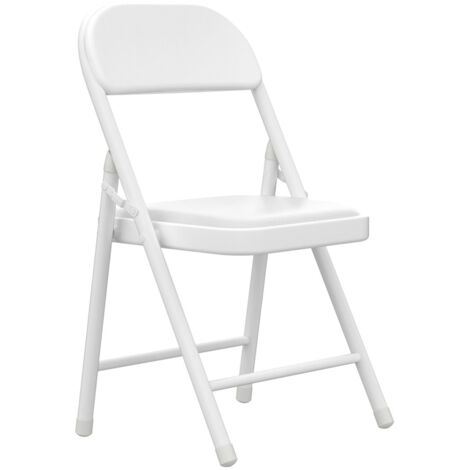Cómoda sillas Plegables de Cuero Blanco - 45 x 45 x 78