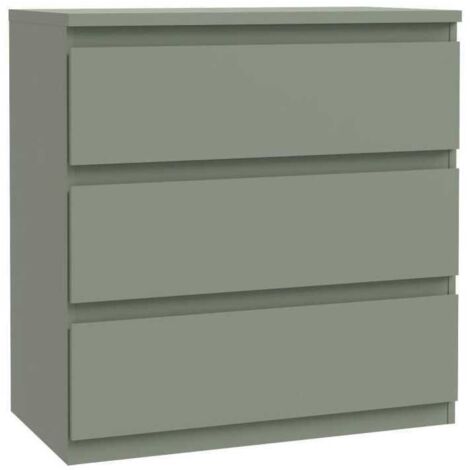Cómoda sobre patas de 3 cajones EDMORE Forte EMOK211-U59 salvia aspecto mate 77,2 x 42 x 79,8 cm