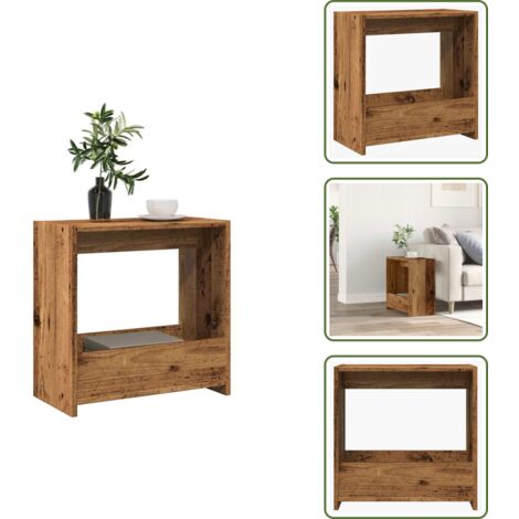 Cómoda - vidaXL Mesa auxiliar de madera contrachapada envejecida 50x26x50 cm - Expositor