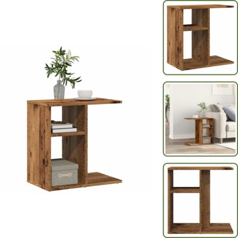 Cómoda - vidaXL Mesa auxiliar de madera contrachapada envejecida 50x30x50 cm - Expositor