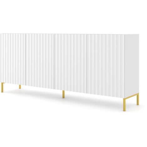 Cómoda WAVE 200 cm 4D blanco mate