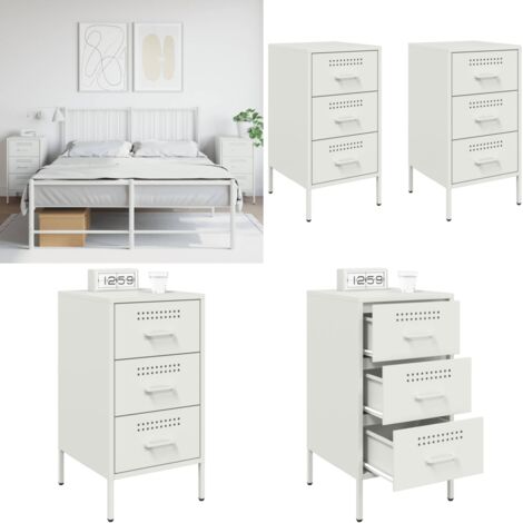 Comodini 2 pz Bianchi 36x39x68 cm in Acciaio - Credenze industriali - Credenze in acciaio