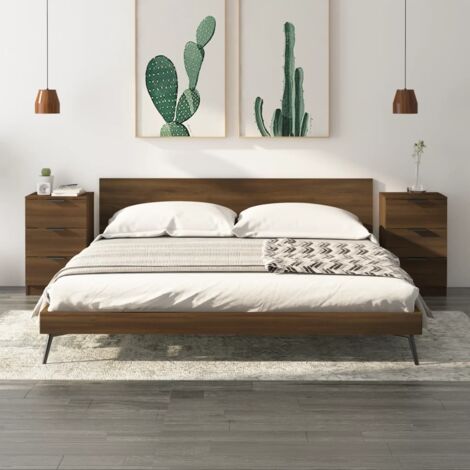PROLENTA PREMIUM Comodini 2 pz Rovere Marrone 40x36x65 cm