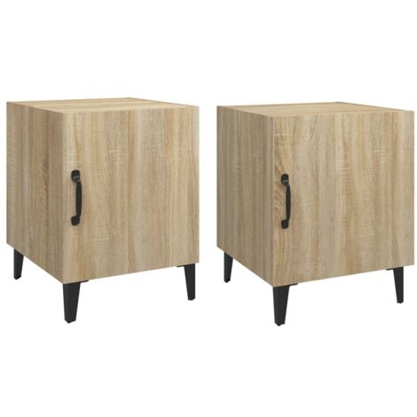 Comodini 2 pz Rovere Sonoma in Legno Multistrato vidaXL