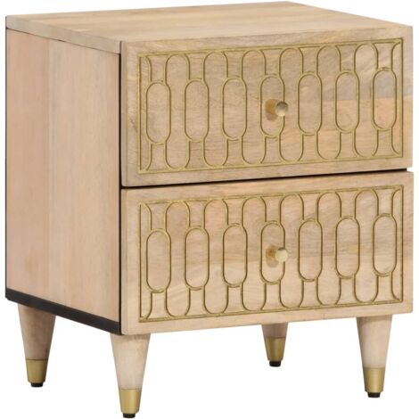 Comodini 2pz 40x33x46 cm in Legno Massello di Mango vidaXL