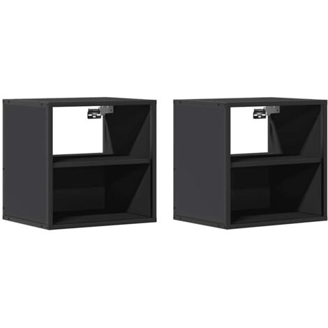 Comodini a Muro 2 pz Nero 40x31x39,5 cm vidaXL 105801