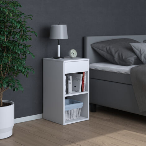 Comodini camera da letto Dany, Bianco, 35 x 65 cm, Vicco