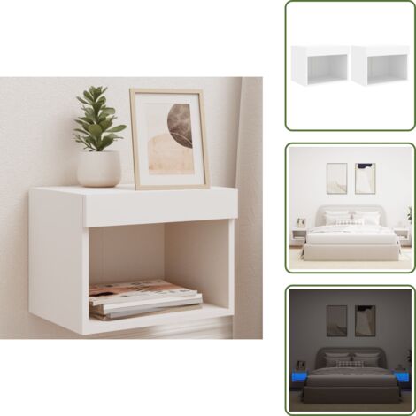 Comodini con luci rgb - vidaXL Comodini con Luci LED a Parete 2pz Bianchi - Comodini per camera da letto