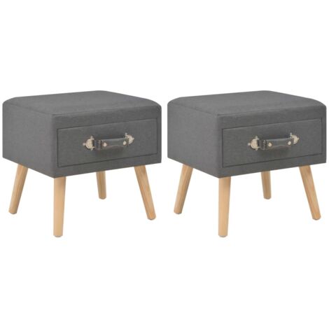 Comodini Grigio Scuro 2 pz 40x35x40 cm in Tessuto vidaXL