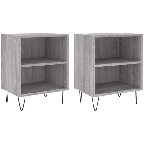 Comodini Grigio Sonoma 2 pz 40x30x50 cm in Legno Multistrato vidaXL