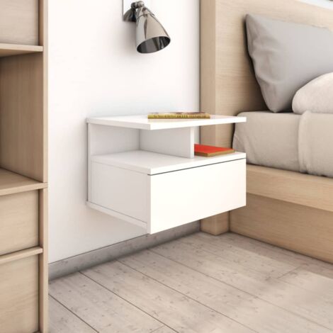 Relaxdays Comodino a 2 cassetti mobiletto in legno cassettiera camera da  letto salvaspazio HxLxP: 55 x 40 x 40 cm bianco