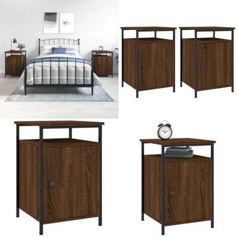 Comodini Rovere Marrone 2 pz 40x42x60 cm Legno Multistrato - Comodino marrone - Comodino in legno multistrato