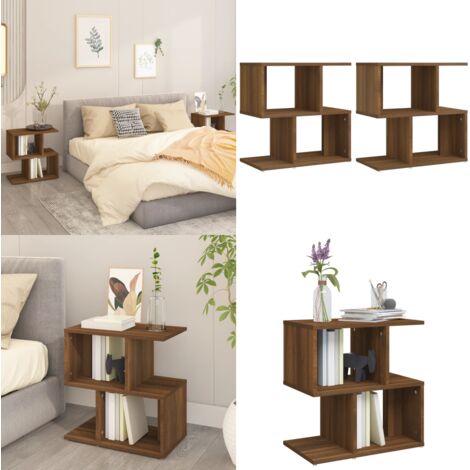 Comodini Rovere Marrone 2 pz 50x30x51,5 cm in Legno Multistrato - Comodino marrone - Comodino moderno