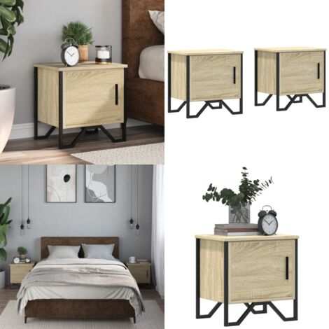 Comodini Rovere Sonoma 2 pz 40x30x40 cm in Legno Multistrato - Comodino con cassetti - Comodino in legno multistrato