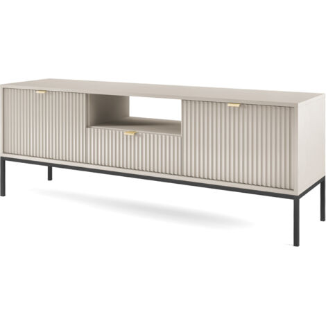 Comodino: 1 cassetto, Bianco, oro, 54 x 56 x 39 cm, maniglie dorate