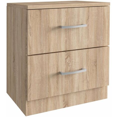Comodino - 2 Cassetti 45X34X47H Cm - Rovere